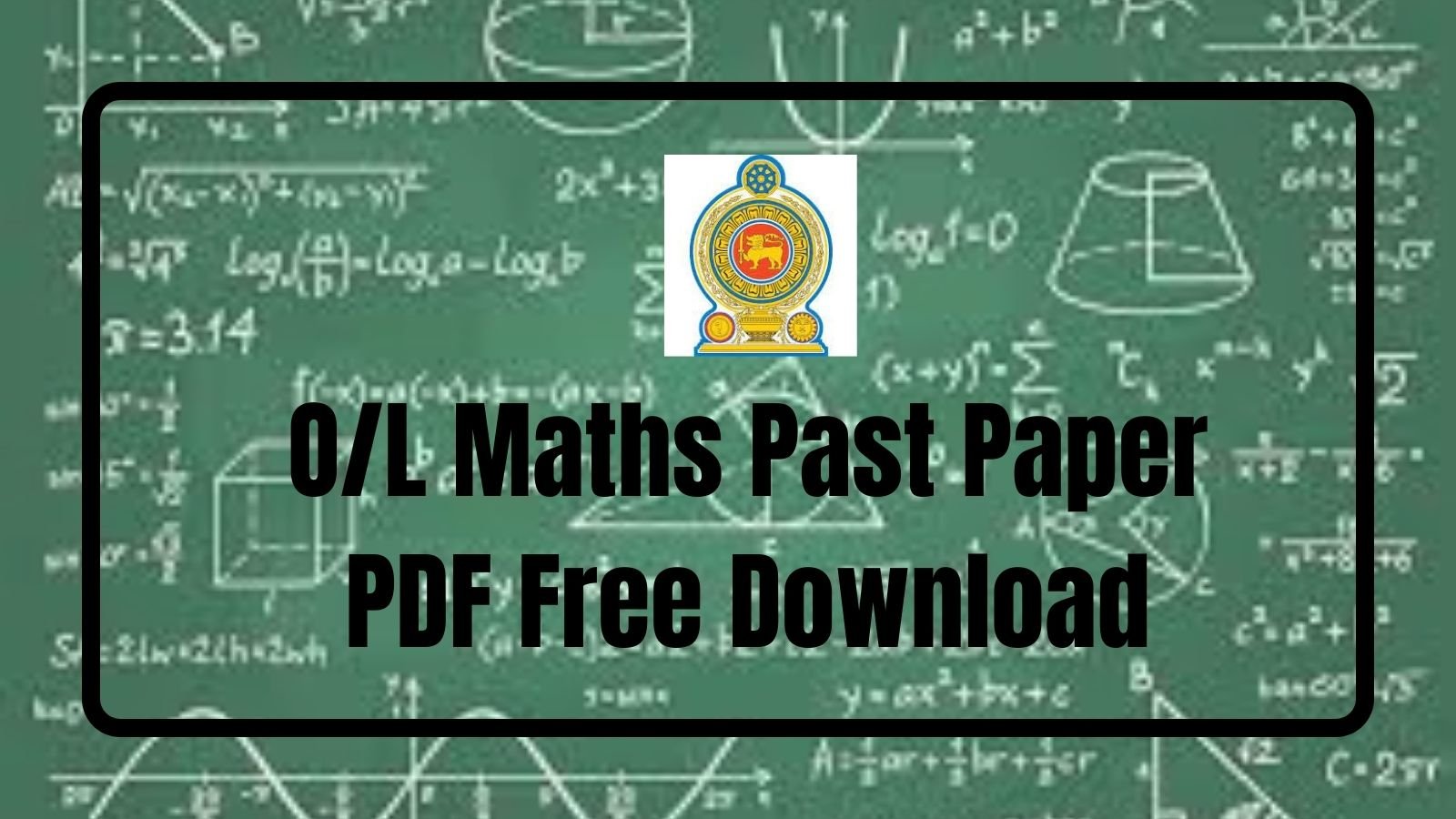 O L Maths Past Paper PDF Free Download In All Three Medium   OL Maths Past Paper PDF Free Download 