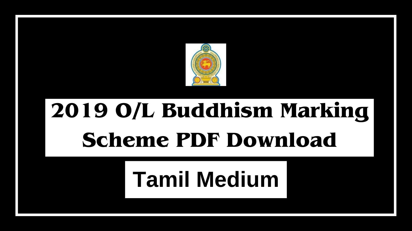 2019 OL Buddhism Marking Scheme-Tamil Medium