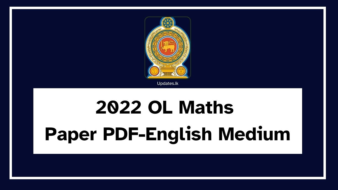 2022 OL Maths Paper PDF-English Medium