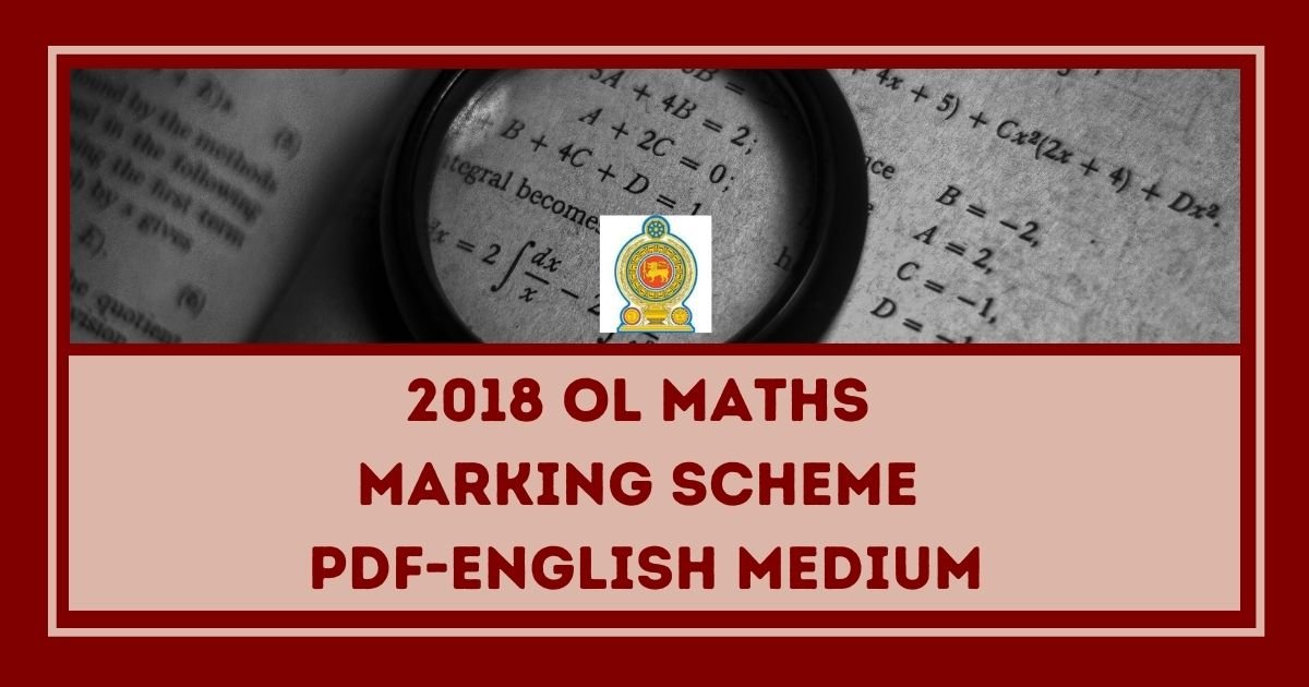 2018 OL Maths Marking Scheme PDF-English Medium