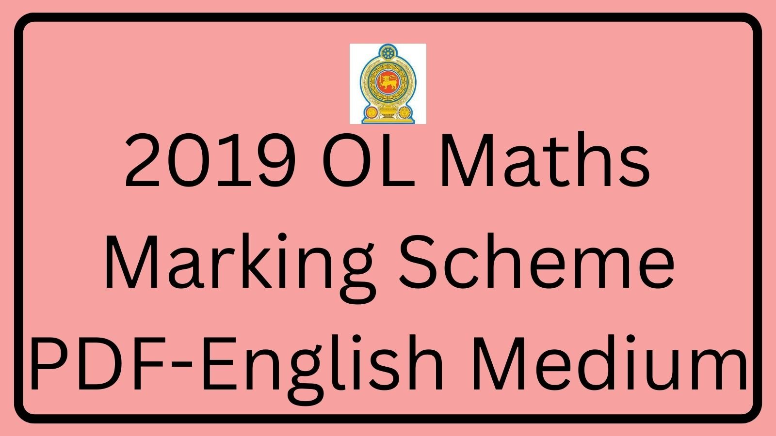 2019 OL Maths Marking Scheme PDF-English Medium