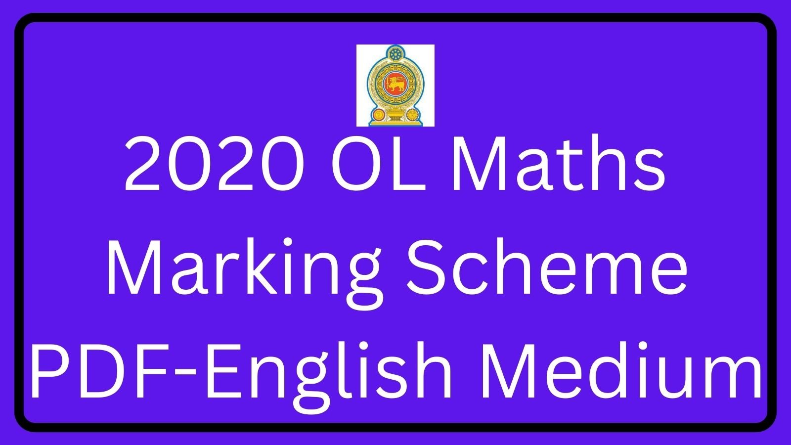 2020 OL Maths Marking Scheme PDF-English Medium