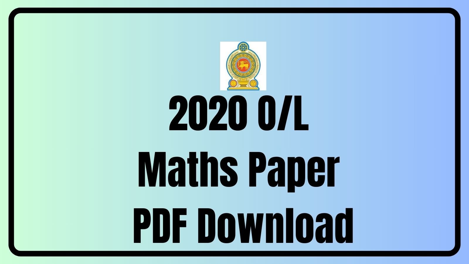 2020 OL Maths Paper PDF