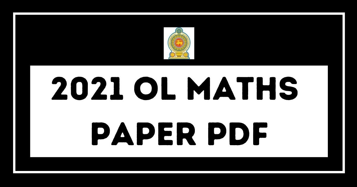 2021 OL Maths Paper PDF