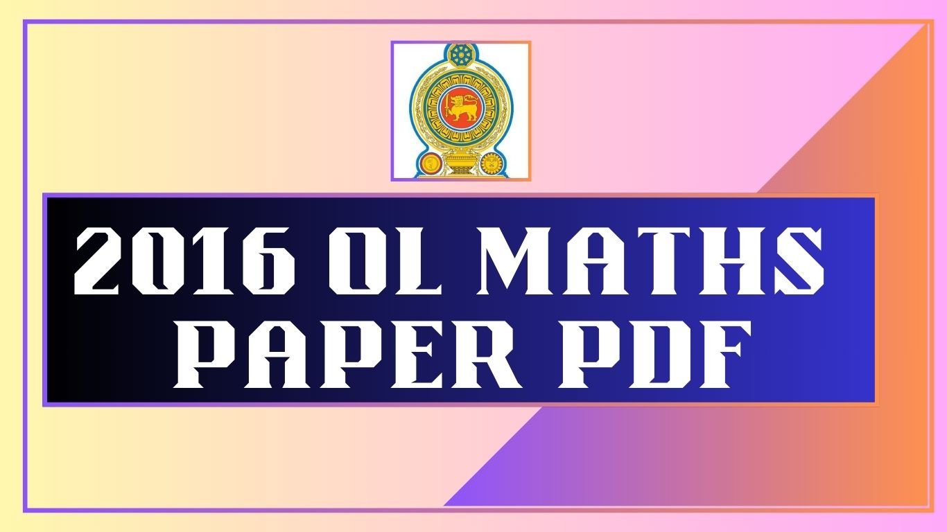 2016 OL Maths Paper PDF