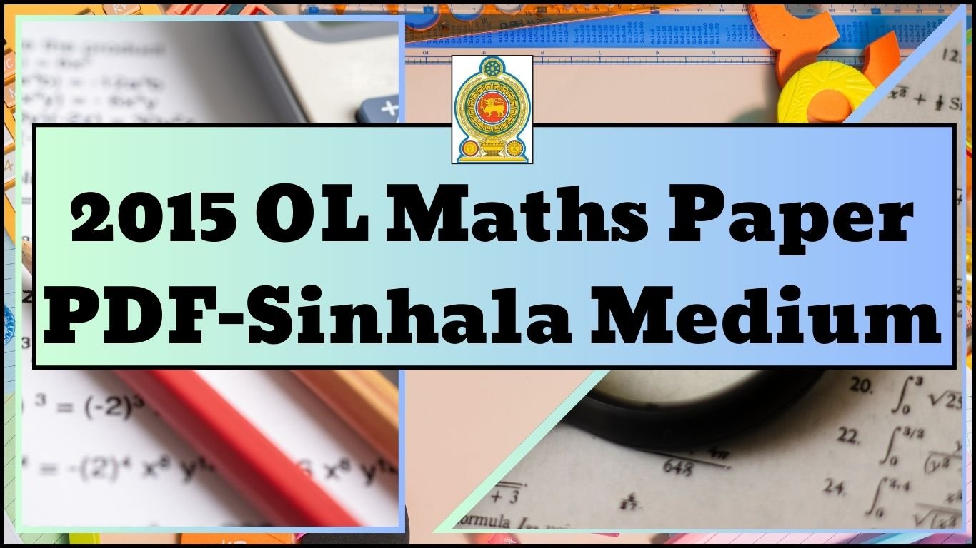 2015 OL Maths Paper PDF Sinhala Medium