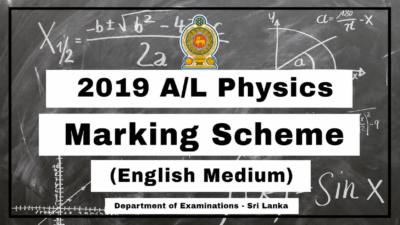 A/L Physics Marking Scheme 2019 English Medium