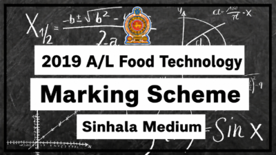 2019 A/L Food Technology Marking Scheme – English Medium