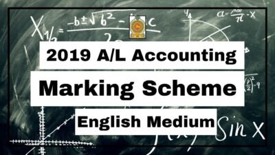 2019 A/L Accounting Marking Scheme English Medium