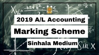 2019 A/L Accounting Marking Scheme Sinhala Medium