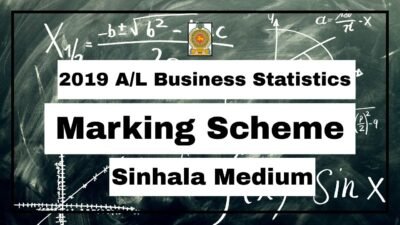 2019 A/L Business Statistics Marking Scheme Sinhala Medium