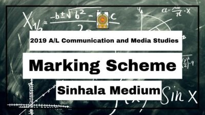 2019 A/L Communication and Media Studies Marking Scheme Sinhala Medium