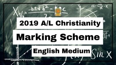 2019 A/L Christianity Marking Scheme English Medium