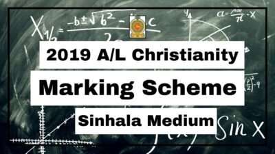 2019 A/L Christianity Marking Scheme Sinhala Medium