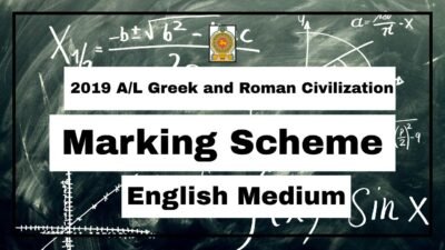 2019 A/L Greek and Roman Civilization Marking Scheme English Medium